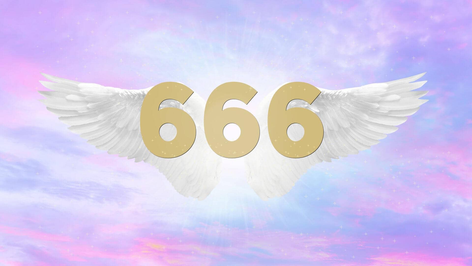 Floating 666 Angel Number with wings.