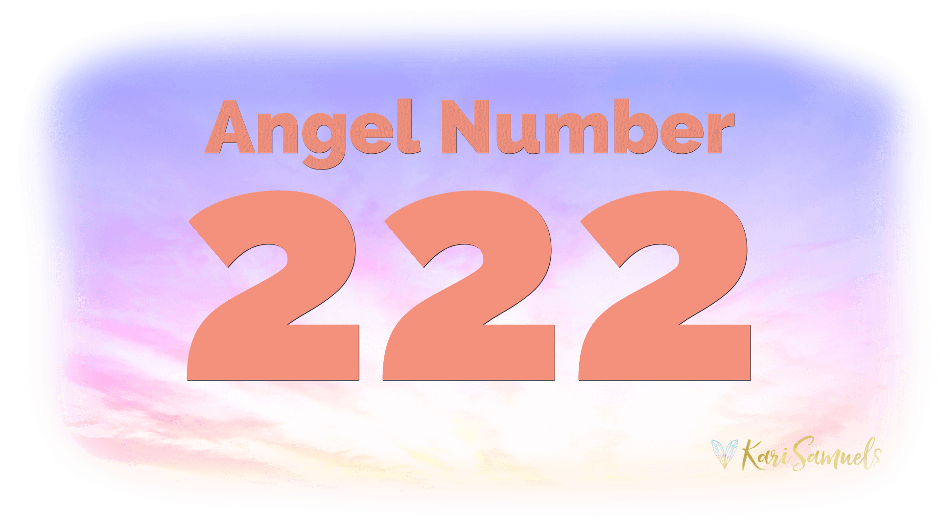 Angel number 222 in sunset background.