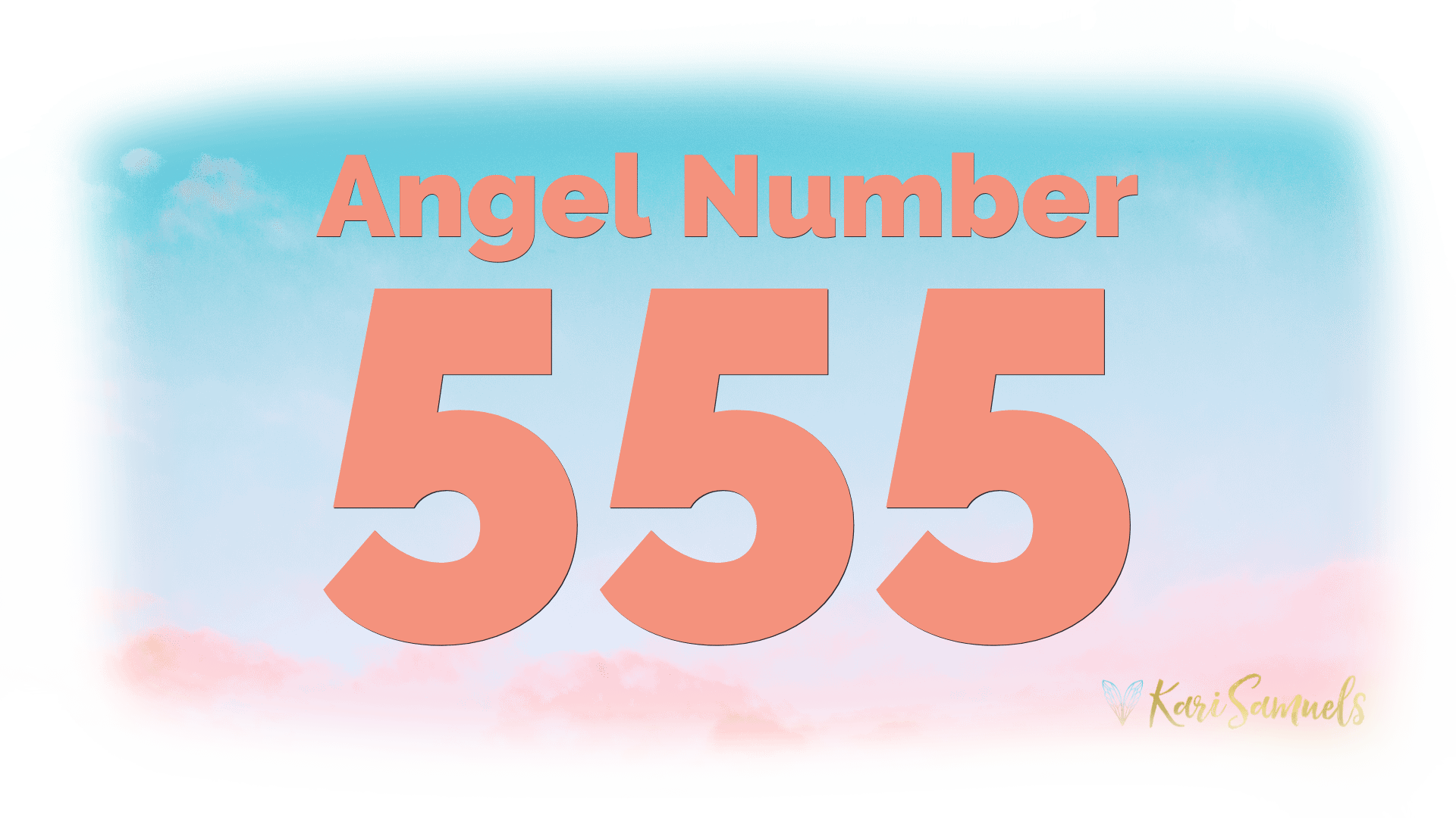 Angel number 555 with skyblue background.