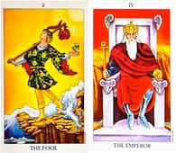 Fool and Emperor Tarot Birth Cards.