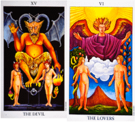 The devil and the lovers tarot birth cads.